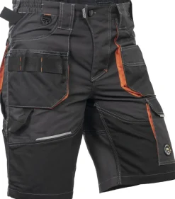 CERVA Korte Werkbroek Emerton+ Antraciet/Oranje