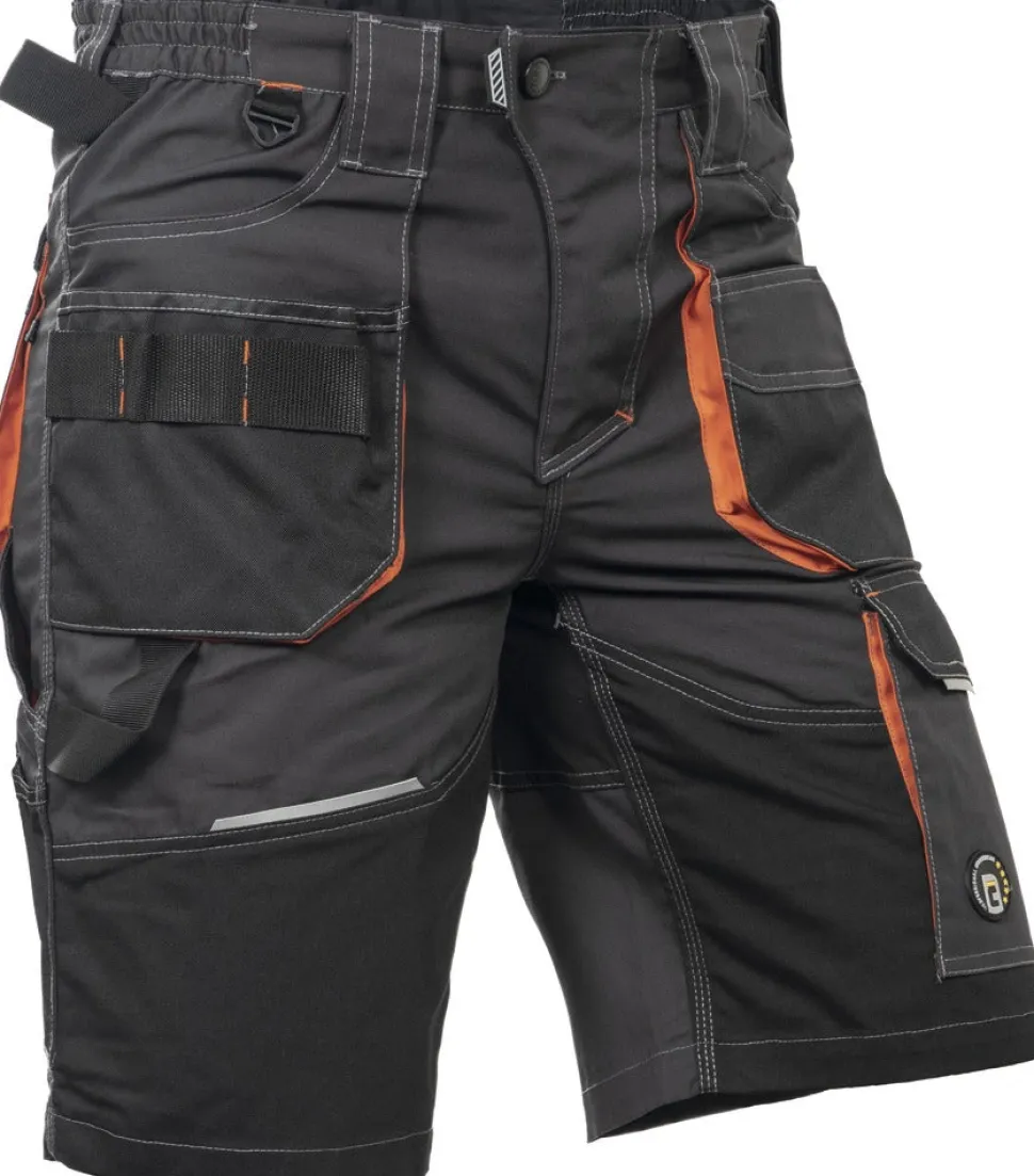CERVA Korte Werkbroek Emerton+ Antraciet/Oranje