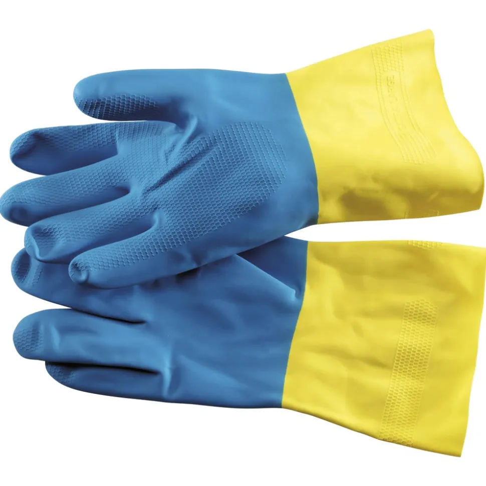 CERVA Werkhandschoenen Caspia Latex/Neopreen Blauw/Geel
