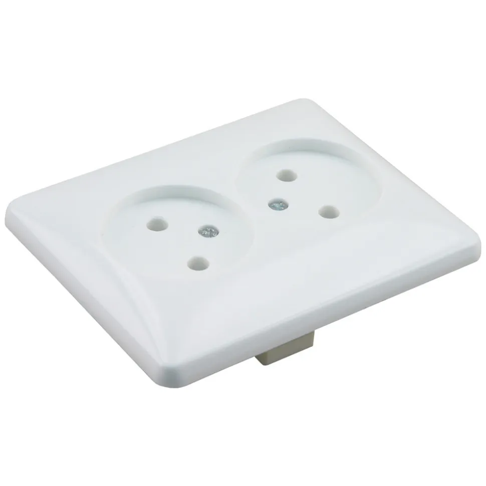 Contactdoos Inbouw 2-Voudig Polarwit