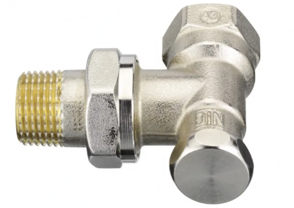 Danfoss Radiator Voetventiel RLV-S15 Haaks Vernikkeld 1/2"
