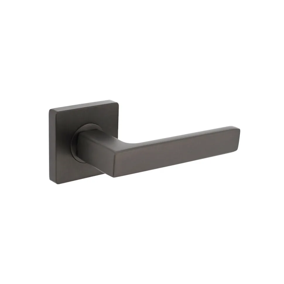 Deurkruk Hera Op Geveerde Rozet 55x55x10mm 7mm Nokken Antraciet-Grijs