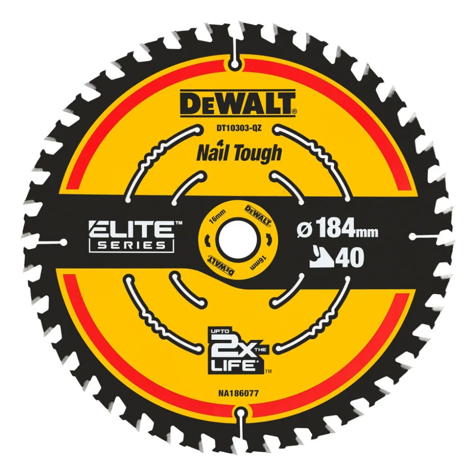 DeWalt Cirkelzaagblad DT10303-QZ Finish Kerf 1,65mm 184x16 40T
