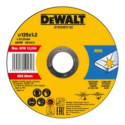DeWALT Doorslijpschijf RVS 125x22,2x1,2mm 10st