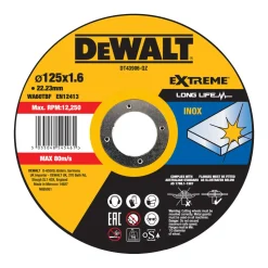 DeWALT Extreme 2X Doorslijpschijf RVS 125x1,6x22,2mm