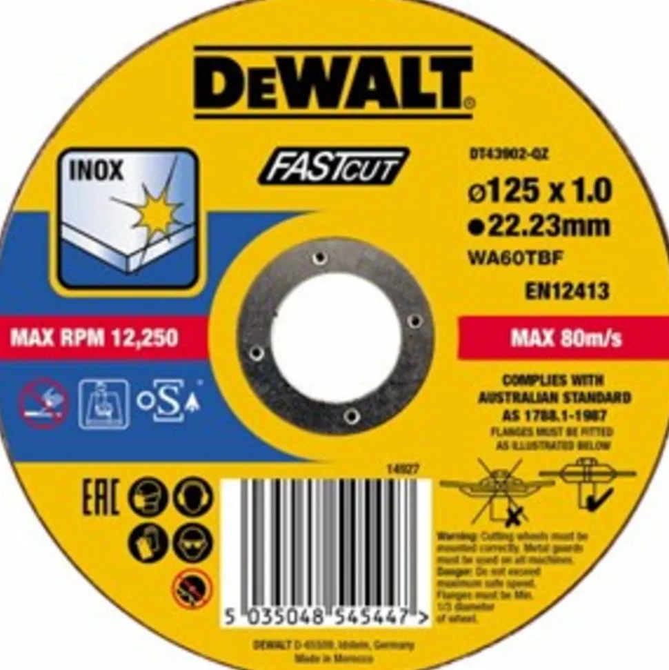 DeWALT Extreme 2X Doorslijpschijf RVS 125x1x22,2mm