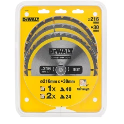 DeWALT Zaagbladen, CZB 3 pack 216x30mm : 2x DT1952-QZ + 1x DT1953-QZ