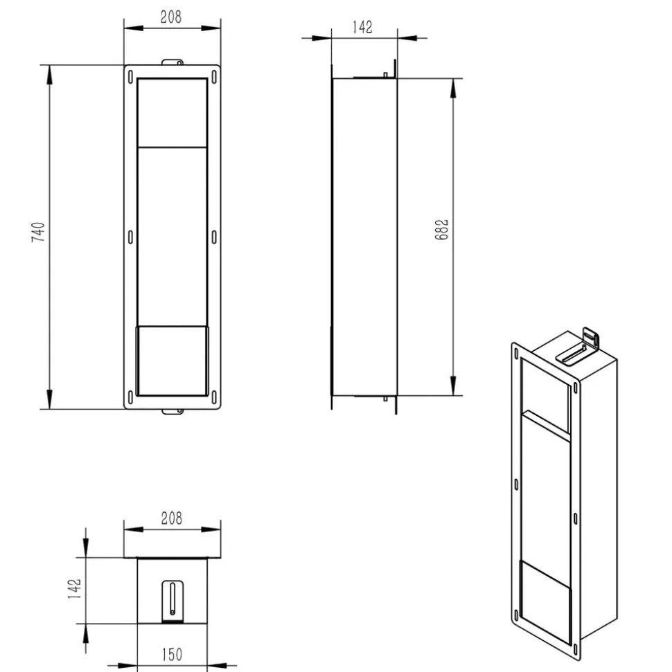 Dive Reserverolhouder Inbouw RVS