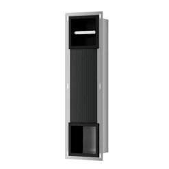 Dive Toiletrolhouder Zonder Klep en Reserverolhouder Inbouw Mat Zwart