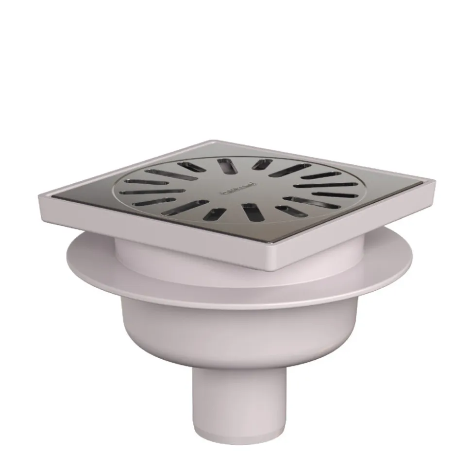 Doucheput RVS Recht 15x15cm