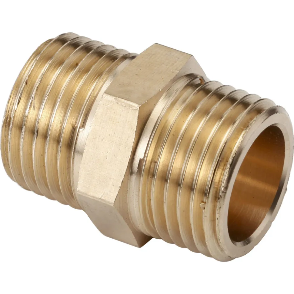 Draad nippel 1/2'' dubbel - 2 stuks