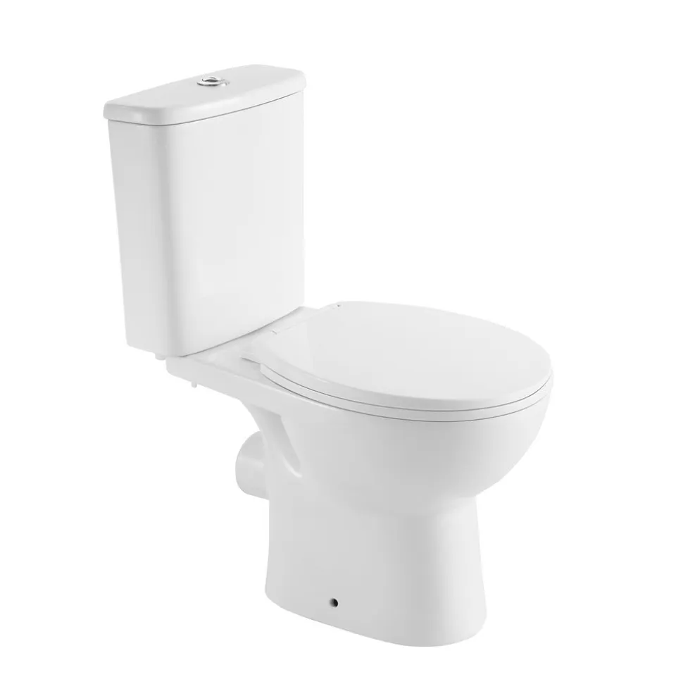 Duoblok Toilet Staand Rimless PK Met Toiletzitting Glans Wit