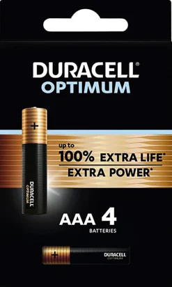 Duracell Batterij Alkaline Optimum AAA 4 stuks