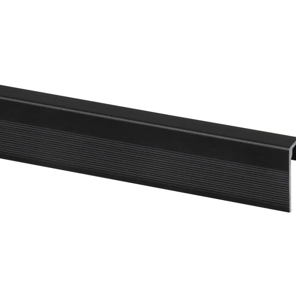 Eindprofiel SPC Paneel Wall End Zwart Mat 4mm x 2800mm