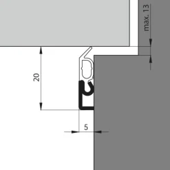 Ellen Tochtstrip ELRO XL Aluminium 230cm