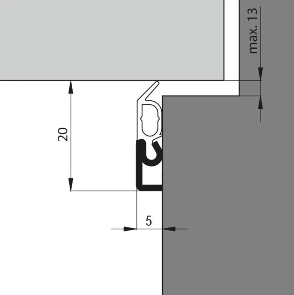 Ellen Tochtstrip ELRO XL Aluminium 230cm