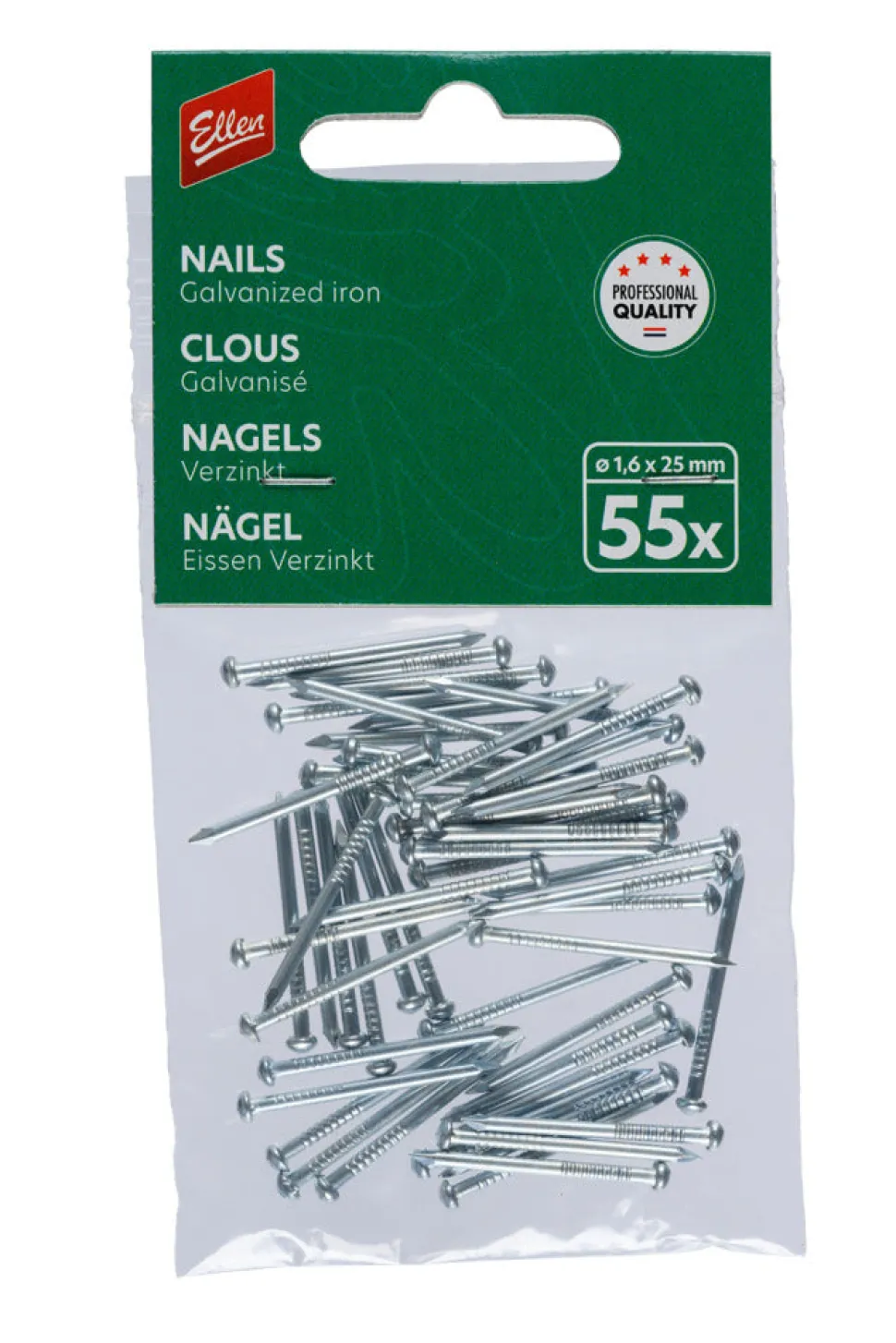 Ellen Tochtstripnagel Verzinkt 25x1,6mm 55stuks