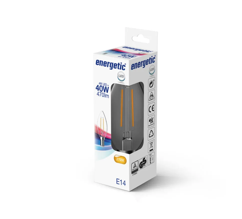 Energetic LED Lamp Kaars 40W E14 Warmwit Helder