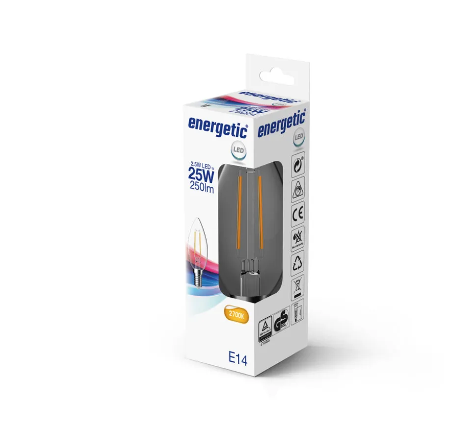 Energetic LED Lamp Kaars 25W E14 Warmwit Helder