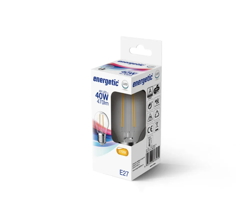 Energetic LED Lamp Kogel 40W E27 Warmwit Helder
