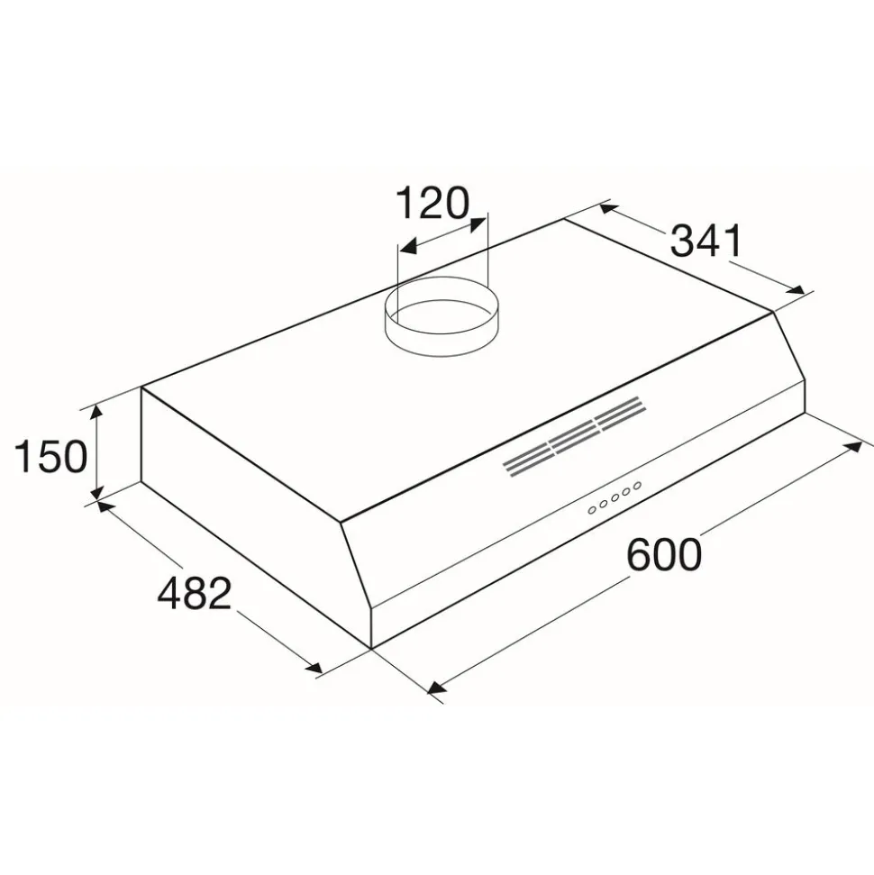 Etna AO660RVS onderbouw afzuigkap 60 cm