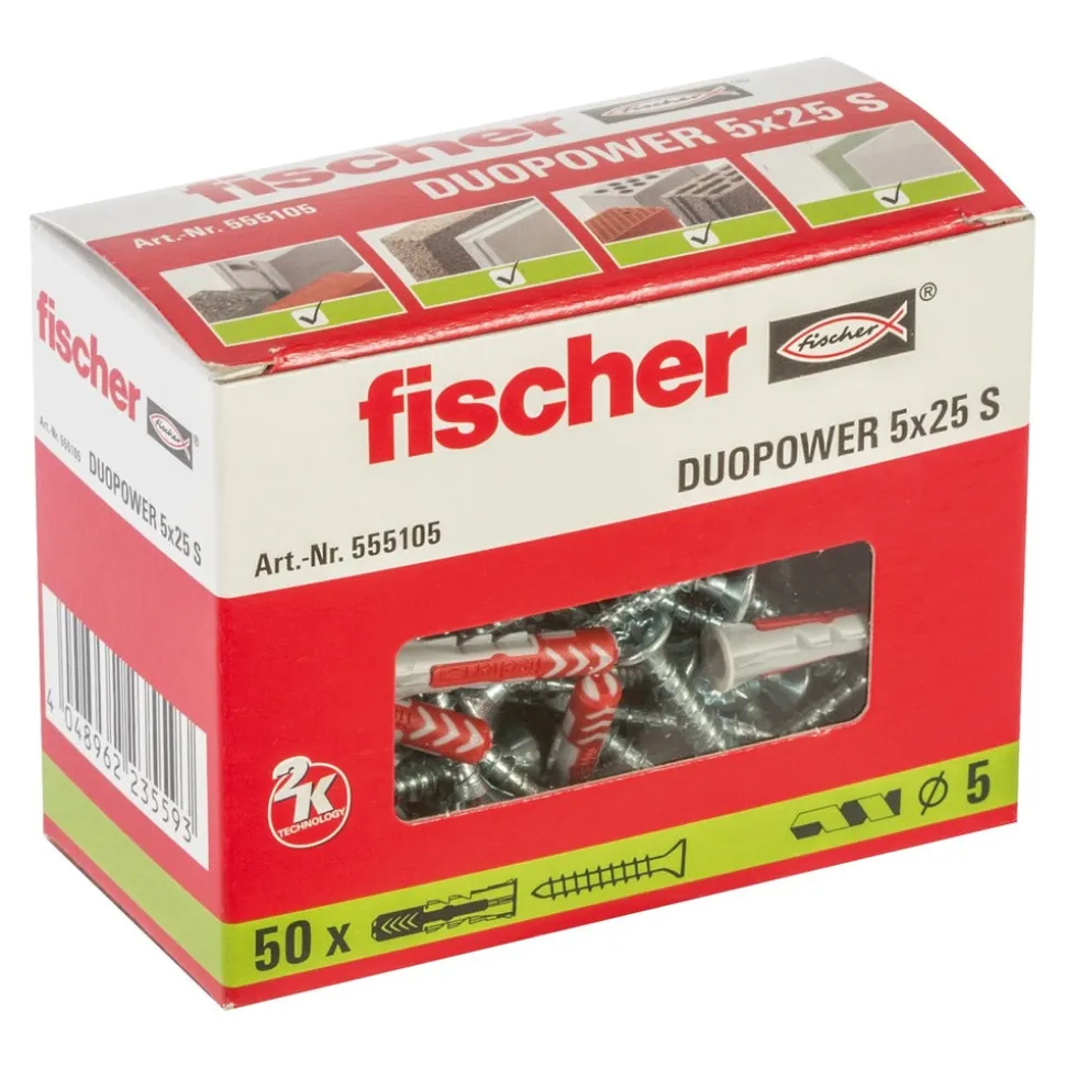 fischer Duopower Universele Plug Met Spaanplaatschroef