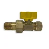 Gaskogelkraan knelkoppeling 15 mm x 1/2'' buitendraad
