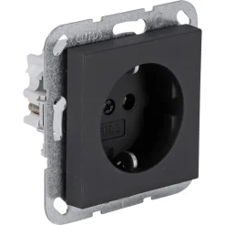 Gira Contactdoos E2 Inbouw 1-Voudig Randaarde Zwart