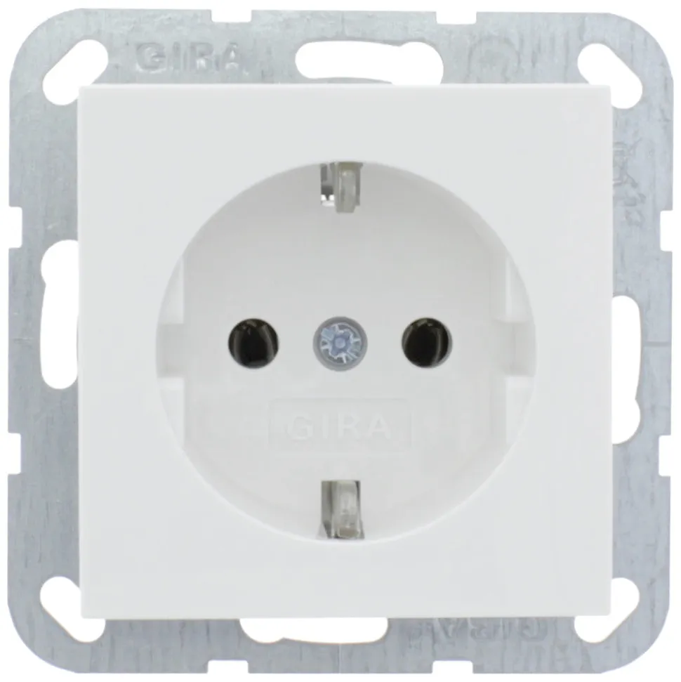 Gira Contactdoos System 55 Inbouw 1-Voudig Randaarde Polarwit
