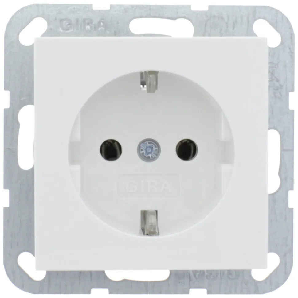 Gira Contactdoos System 55 Inbouw 1-Voudig Randaarde Polarwit