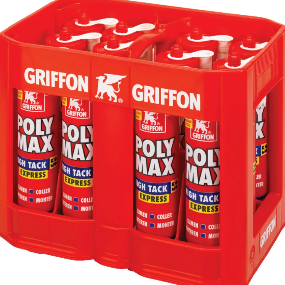 Griffon Montagelijm Poly Max High Tack Express Wit 12st. + Werksokken