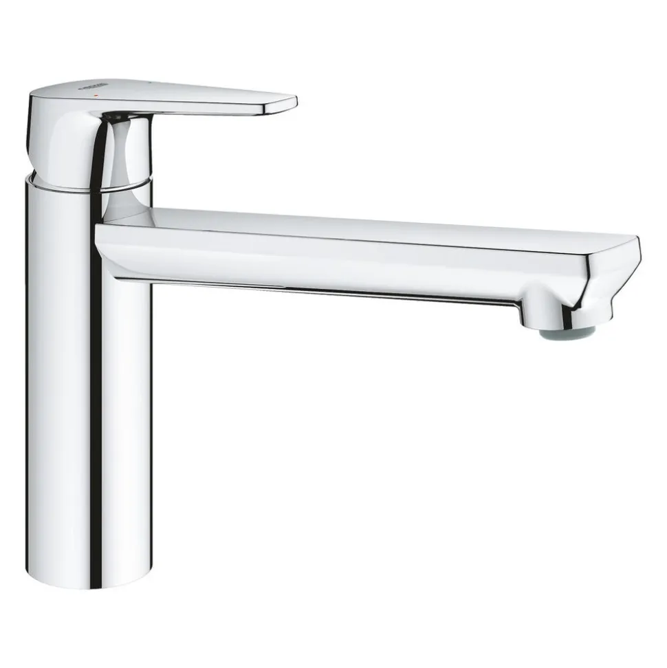 GROHE BauEdge keukenmengkraan laag chroom rechte uitloop 1-greeps 1 stuk