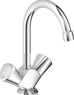Grohe Costa Wastafelmengkraan chroom hoog 2-knops bediening wegzinkbare kogelketting