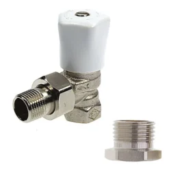 Heimeier Radiatorkraan Haaks Met Knelset 1/2"