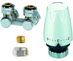 Heimeier Radiatorset Haaks Met Thermostatische Radiatorkraan Buitendraad 1/2"