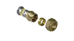 Henco gas pers Koppeling recht 20x22 mm knel