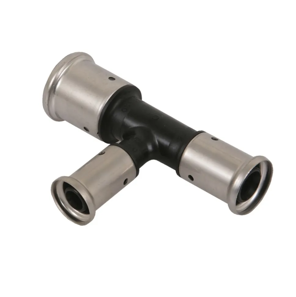 Henco pers T-stuk 20x20x16 mm kunststof, 2 stuks