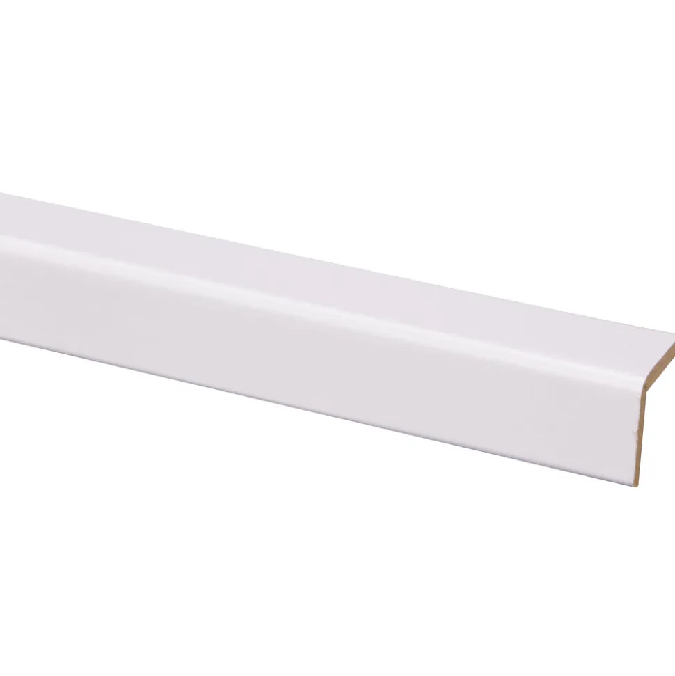 Hoeklat MDF Folie Wit 28x28x2600mm 70% PEFC