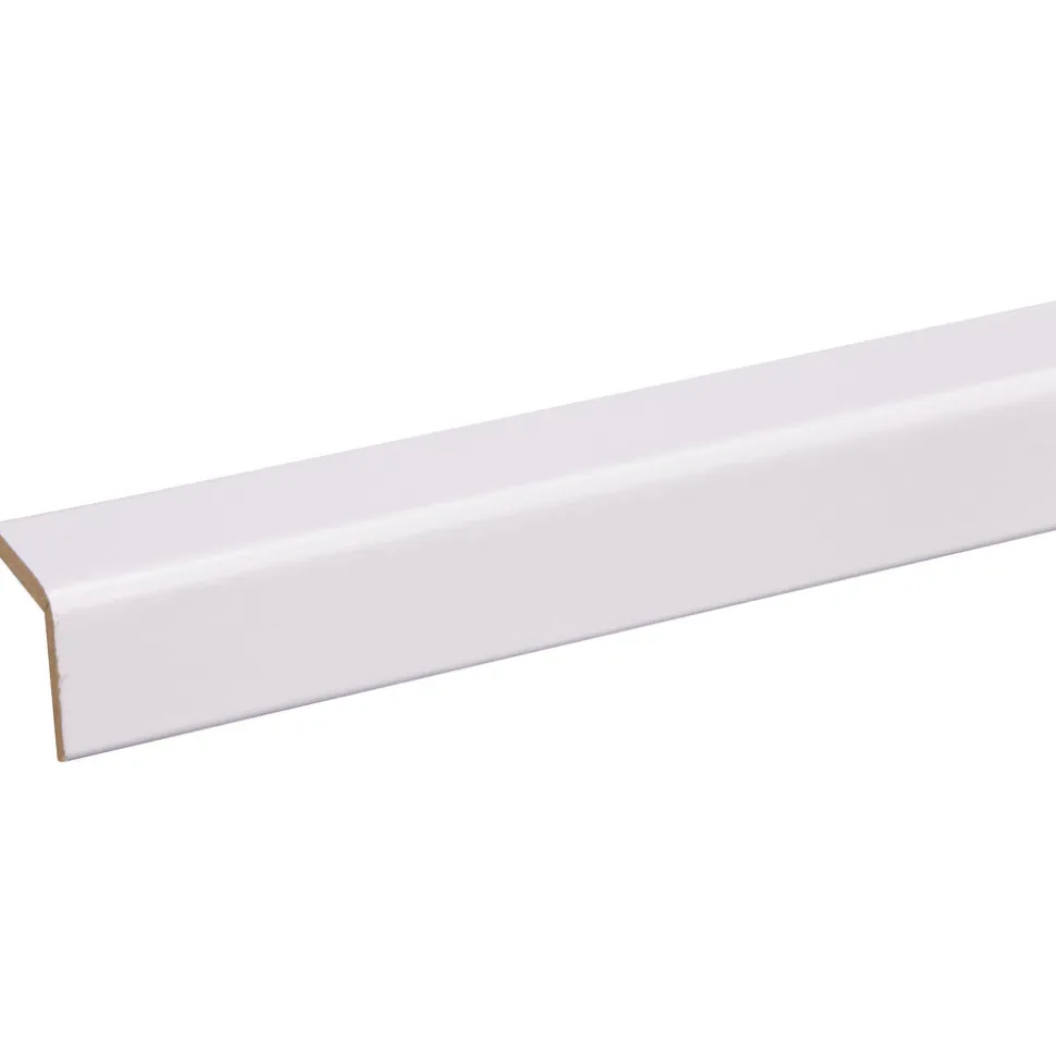 Hoeklat MDF Folie Wit 28x28x2600mm 70% PEFC