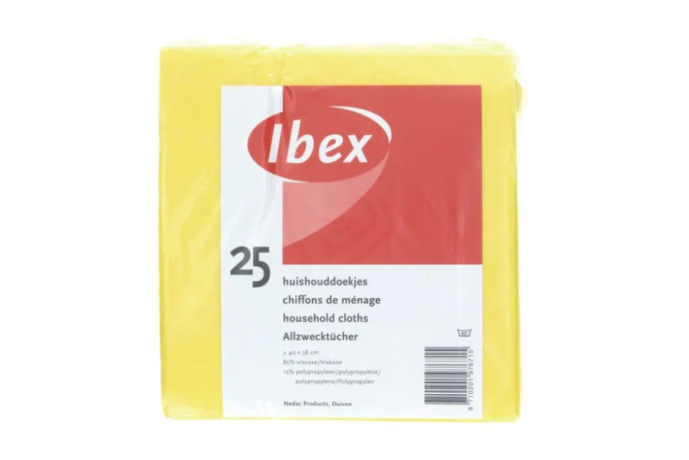 Ibex Huishouddoekjes 38x40 cm geel 25 stuks
