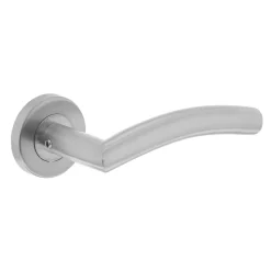 Intersteel Deurkruk Lisa/hoek 90gr. Basic Op Rond Geveerde Rozet diam. 53x9mm RVS Geborsteld