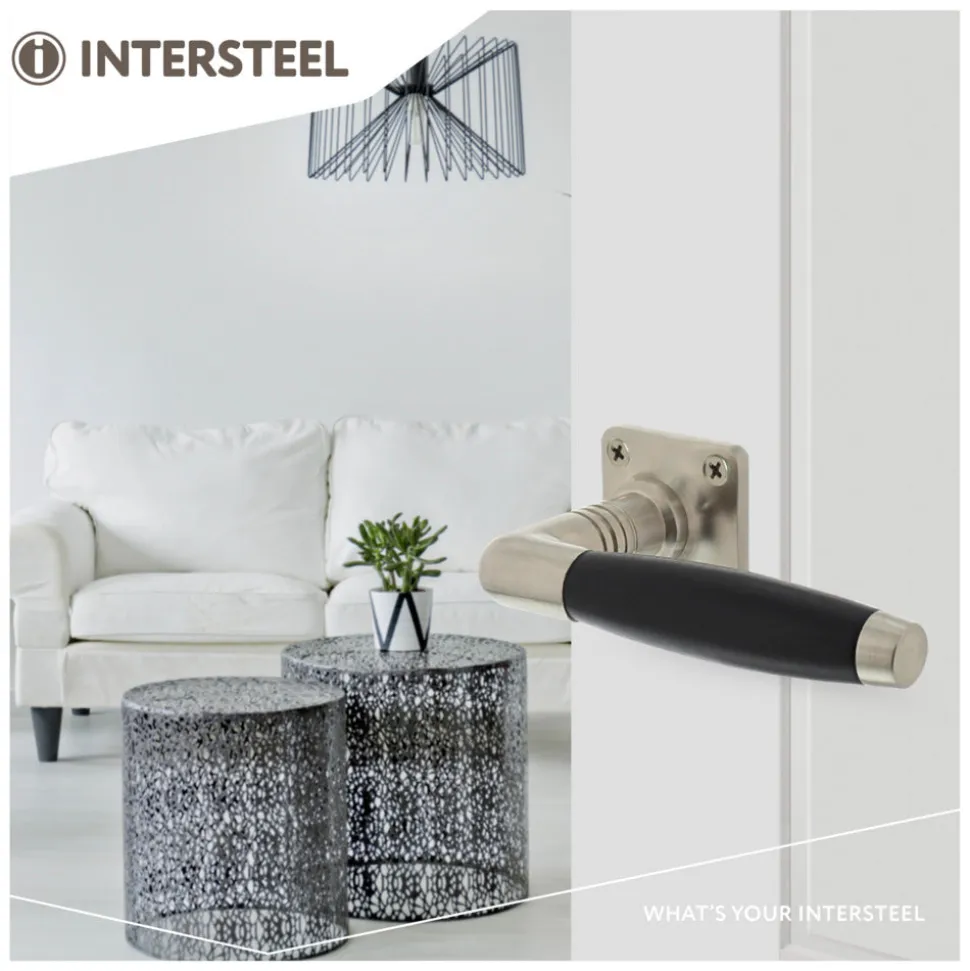 Intersteel Deurkruk Ton Basic Met Rozet 38x38x6mm Nikkel Mat Zwart