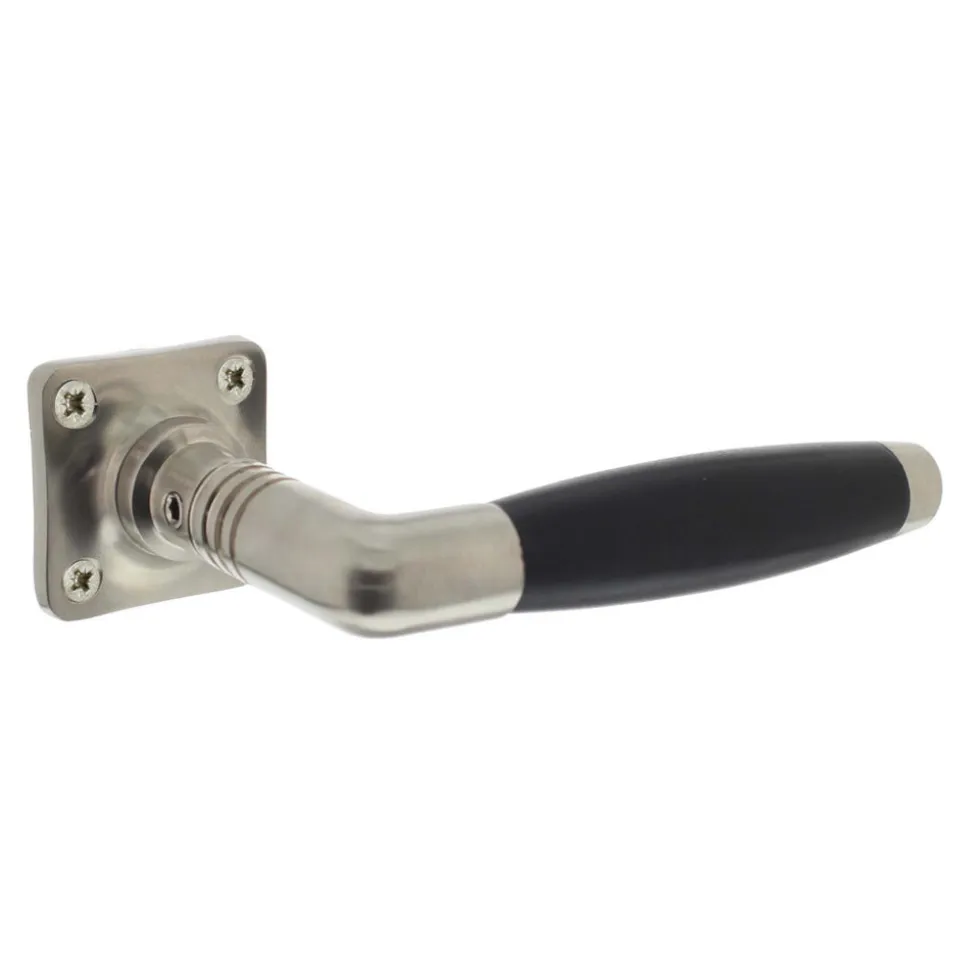 Intersteel Deurkruk Ton Basic Met Rozet 38x38x6mm Nikkel Mat Zwart
