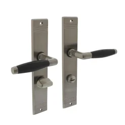 Intersteel Deurkruk Ton Basic Met schild Groef 235x43x5mm WC63/8mm Mat Nikkel/Ebbenhout