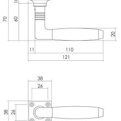 Intersteel Deurkruk Ton Basic + Vierkant Rozet Mat Nikkel Ebbenhout