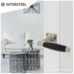 Intersteel Deurkruk Ton Basic + Vierkant Rozet Mat Nikkel Ebbenhout