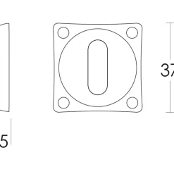 Intersteel Rozet Met Sleutelgat Vierkant Basic Nikkel Mat
