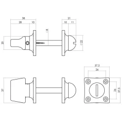 Intersteel Rozet Toilet-/Badkamersluiting 8mm Vierkant Basic Nikkel Mat