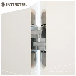 Intersteel Scharnier Zamac 130x30 3D Verstelbaar Binnenwerk Verzinkt - Vernikkelde Afdekkappen