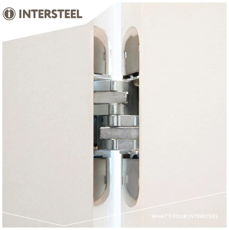 Intersteel Scharnier Zamac 130x30 3D Verstelbaar Binnenwerk Verzinkt - Vernikkelde Afdekkappen